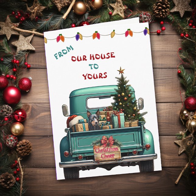 Australian Kelpie Dog Farm Truck Christmas Card (Creator Uploaded)