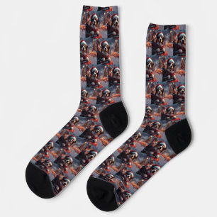 Australian Kelpie Dog Roller Coaster Christmas Socks