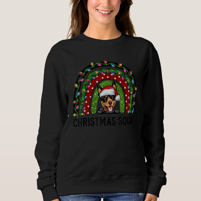 Australian Kelpie Dog Tree Christmas Light Xmas Sq Sweatshirt (Front)