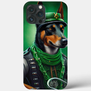Australian Kelpie driving bike St. Patrick's Day iPhone 13 Pro Max Case