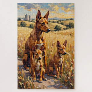 Australian Kelpie Golden Field Art Jigsaw Puzzle