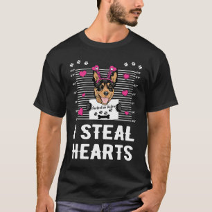 Australian Kelpie I Steal Hearts  Dog Valentines D T-Shirt