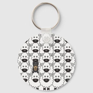 Australian Kelpie in the Sheep Key Ring