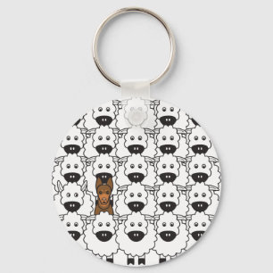 Australian Kelpie in the Sheep Key Ring