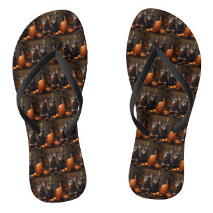 Australian Kelpie Puppy Autumn Delight Pumpkin Jandals