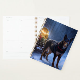 Australian Kelpie Snowy Sleigh Christmas Decor Planner