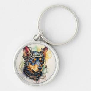 Australian Kelpie Steampunk Dog Key Ring