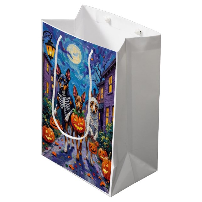 Australian Kelpie Trick-or-Treating Halloween  Medium Gift Bag (Front Angled)