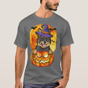 Australian Kelpie Witch Pumpkin Halloween Dog Love T-Shirt