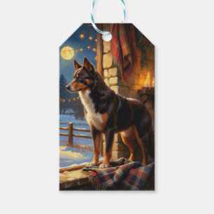 Australian Kelpie With Christmas Lights Holiday Gift Tags