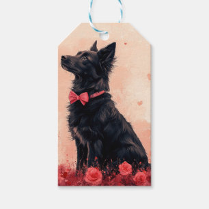 Australian Kelpie with Roses - Valentine's Day Gift Tags