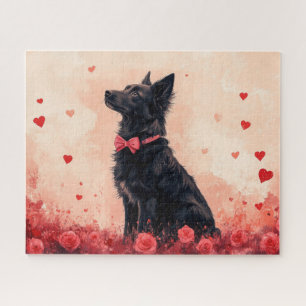 Australian Kelpie with Roses - Valentine's Day Jigsaw Puzzle