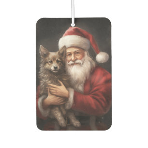 Australian Kelpie with Santa Claus Christmas Car Air Freshener