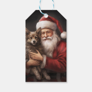 Australian Kelpie with Santa Claus Christmas Gift Tags