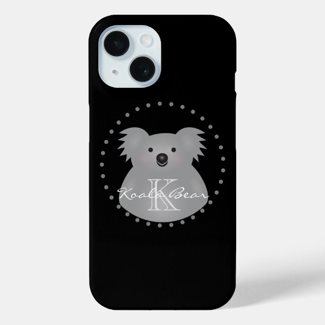 Australian Koala Bear Cute Add Your Name Monogram Case-Mate iPhone Case (Back)