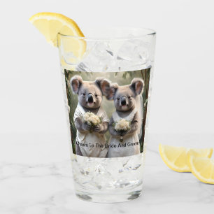 Australian Koala Bear White Wedding, Glass