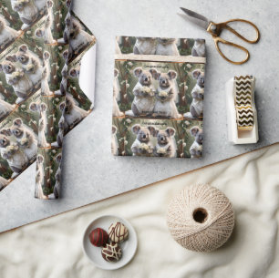 Australian Koala Bear White Wedding, Wrapping Paper