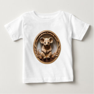 Australian Koala Bear Wood Carving,  Baby T-Shirt