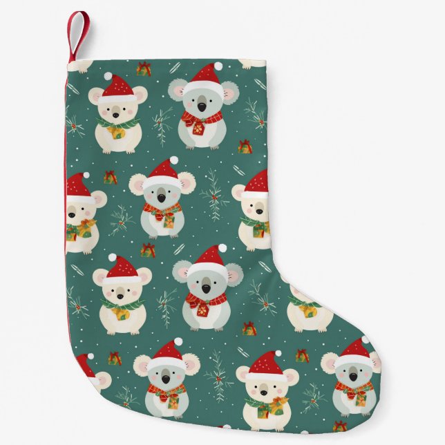 Australian Koala Christmas Small Christmas Stocking (Front)