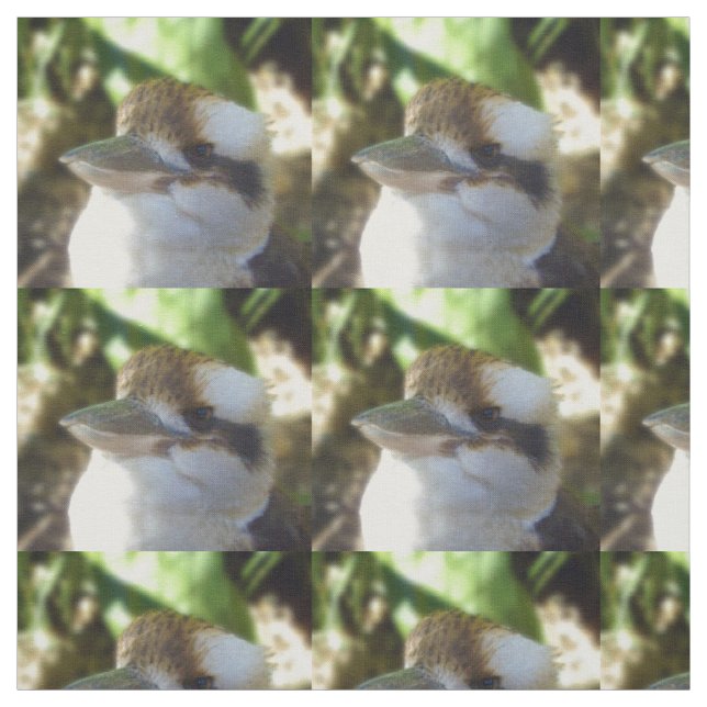 Australian Kookaburra Closeup Face, Fabric (Swatch)