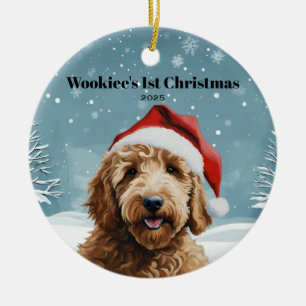 Australian Labradoodle Holiday Ceramic Tree Decoration