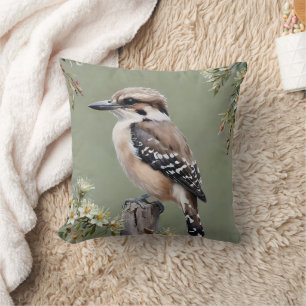 Australian Laughing Bird The Kookaburra Oil Paint, Cushion