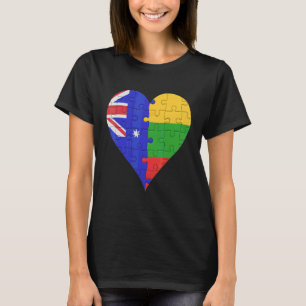 Australian Lithuanian Flag Heart T-Shirt