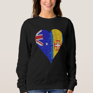 Australian Madeiran Flag Heart Sweatshirt