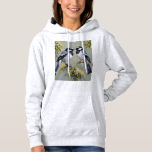Australian Magpies In Wattle Trees Oil Paint, Hoodie