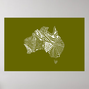 Australian Map Art - Choose Your Colour Poster