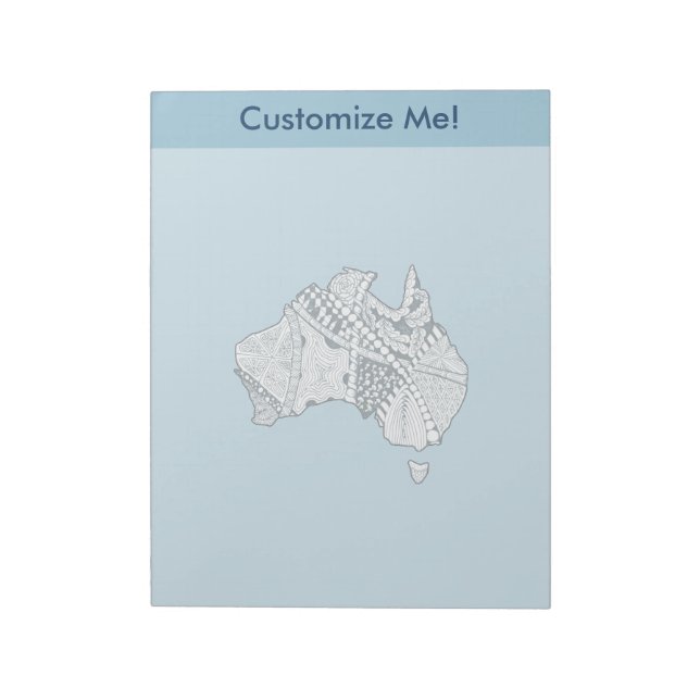 Australian Map Art Notepad (Rotated)