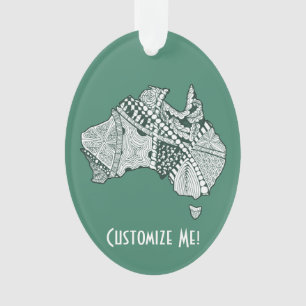 Australian Map Art Ornament