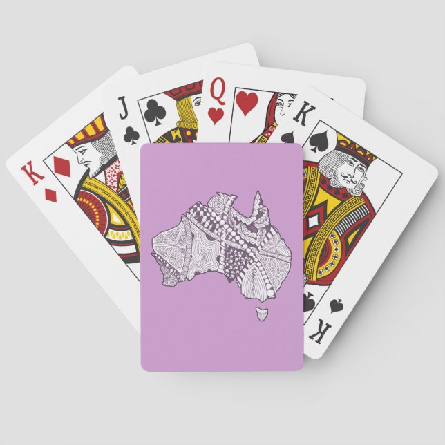 Australian Map Art Playing Cards (Back)