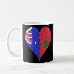 Australian Moroccan Flag Heart  Coffee Mug