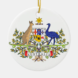 Australian national emblem ceramic tree decoration