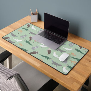 Australian Native Animals Eucalyptus Green Pattern Desk Mat