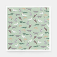 Australian Native Animals Eucalyptus Green Pattern