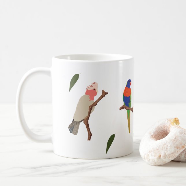 Australian Native Birds Coffee Mug (With Donut)