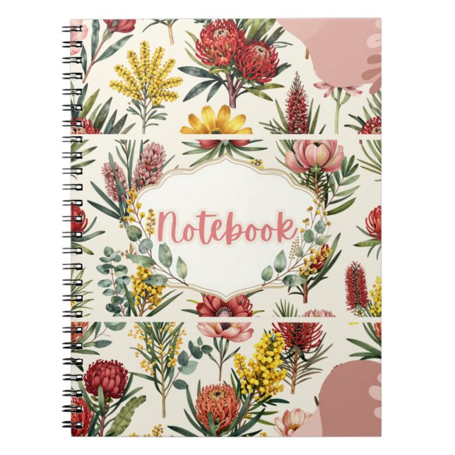 Australian Native Flowers Spiral Notebook (Front)