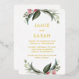 Australian Native Gum Blossom Foil Invitation