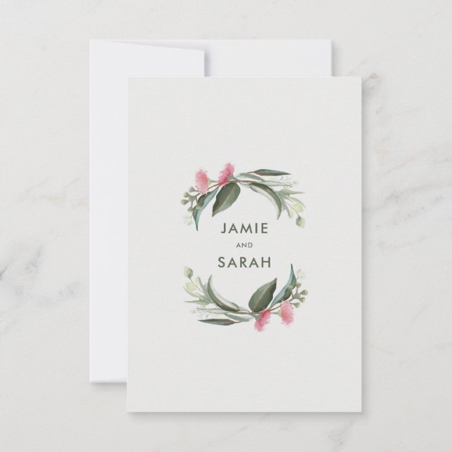Australian Native Gum Blossom Sage RSVP Card (Back)