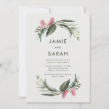 Australian Native Gum Blossom Wedding Invitation