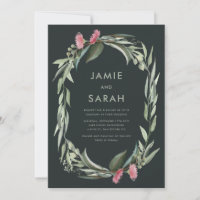 Australian Native Gum Blossom Wedding Invitation