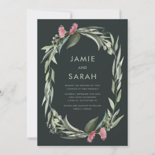Australian Native Gum Blossom Wedding Invitation