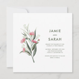 Australian Native Gum Blossom Wedding  Invitation