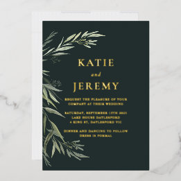 Australian Native Gum Leaf Foil Invitation