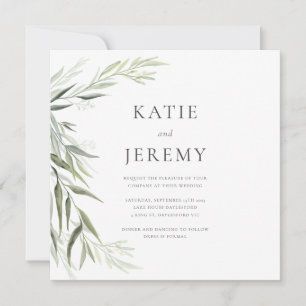 Australian Native Gum Leaf Wedding Invitation