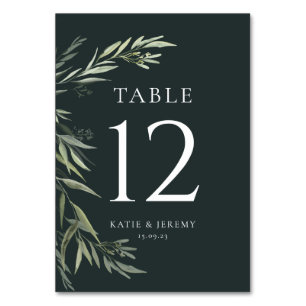 Australian Native Gum Leaf Wedding Invitation Tabl Table Number