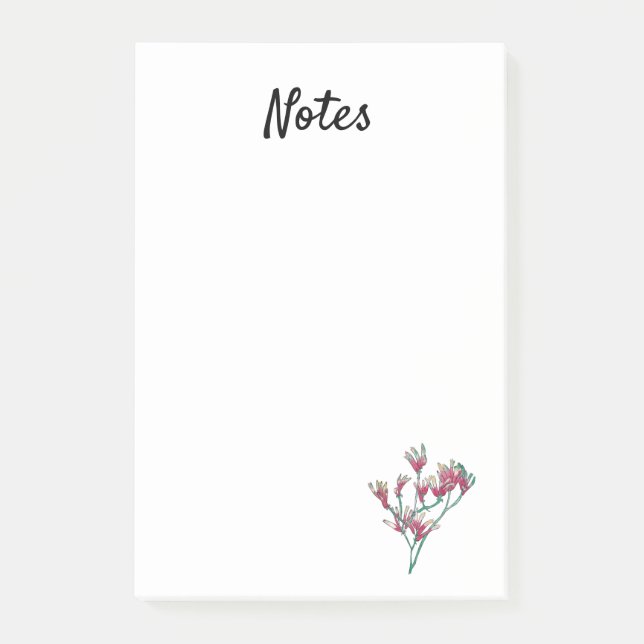 Australian native Kangaroo Paw watercolour art Post-it Notes (Front)