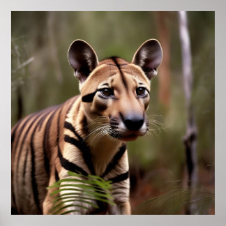 Australian Native Tasmanian Tiger Poster